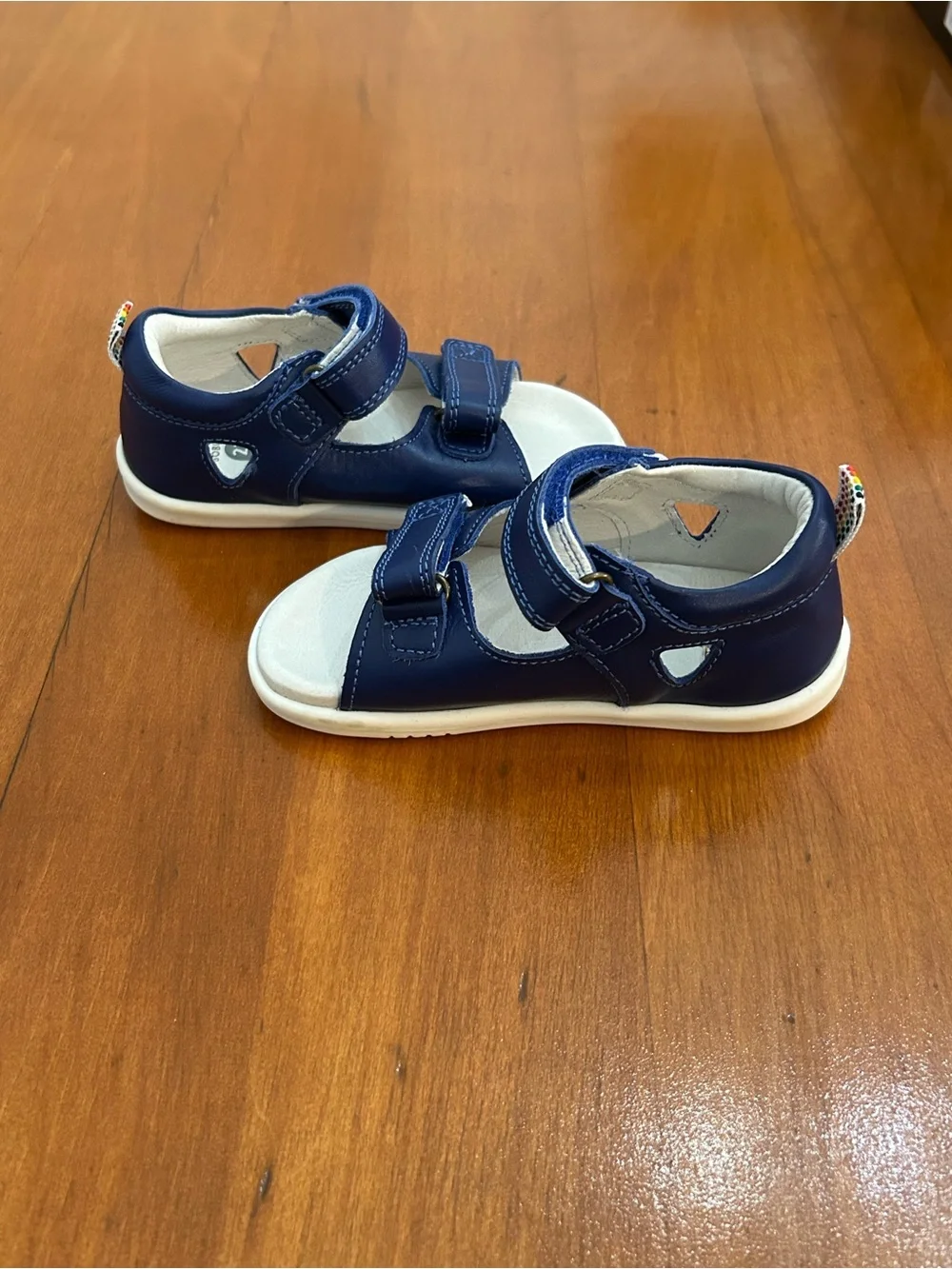 NWOB Bobux I-Walk Rise Leather Sandals - Navy Unisex Kids Shoe Size EU 23 US 7